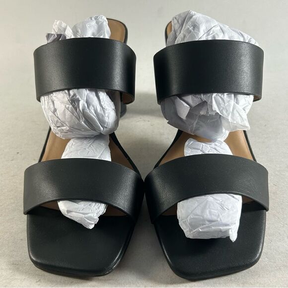 Splendid Camira Women’s Leather Sandals Heeled Slides Black Size 7 M - Picture 2 of 9